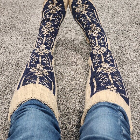 Gypsyz sweater boots size 10 blue and cream - Picture 3 of 7